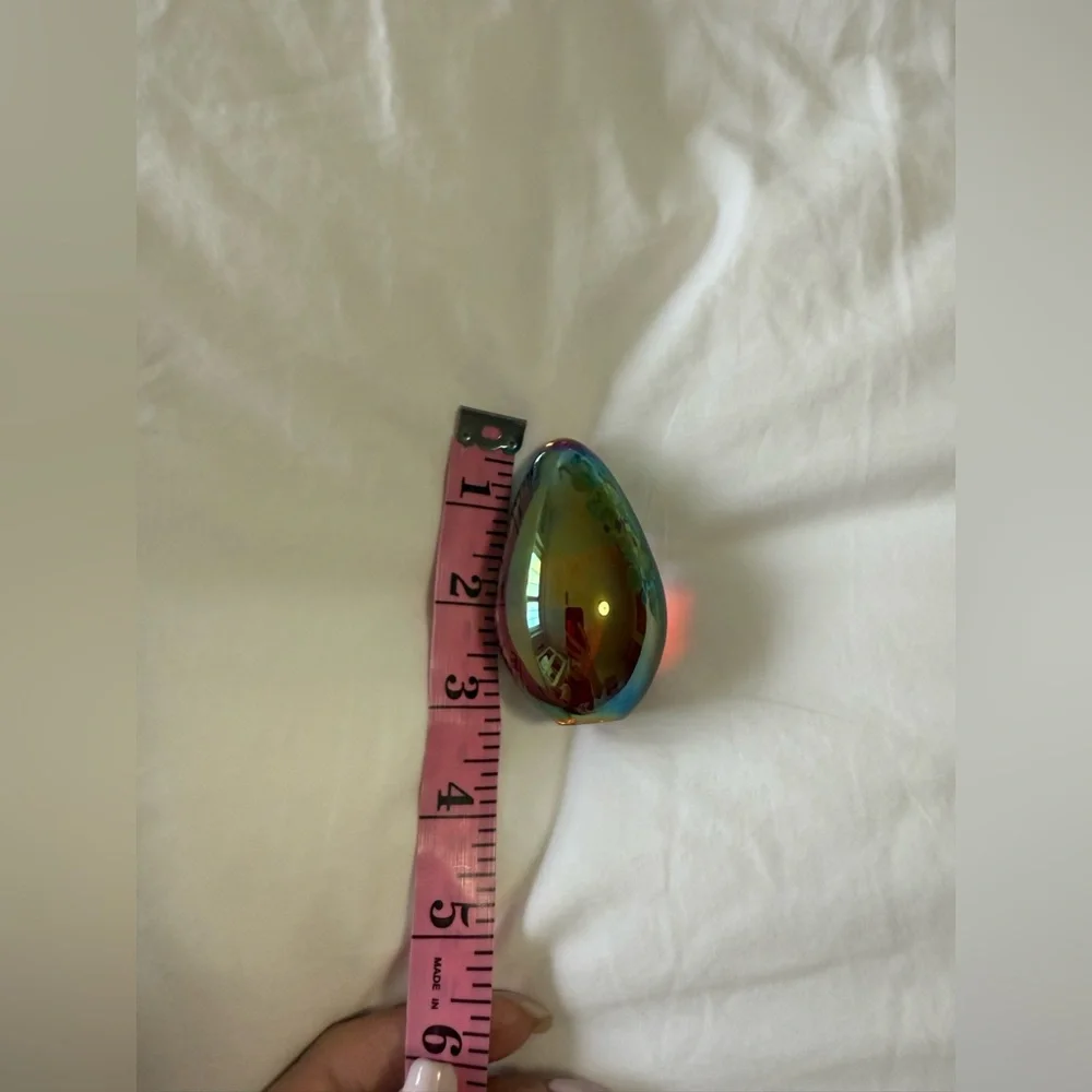 GES 95 Iridescent Egg | Glass Eye Studio | Art Paperweight Dated Signed